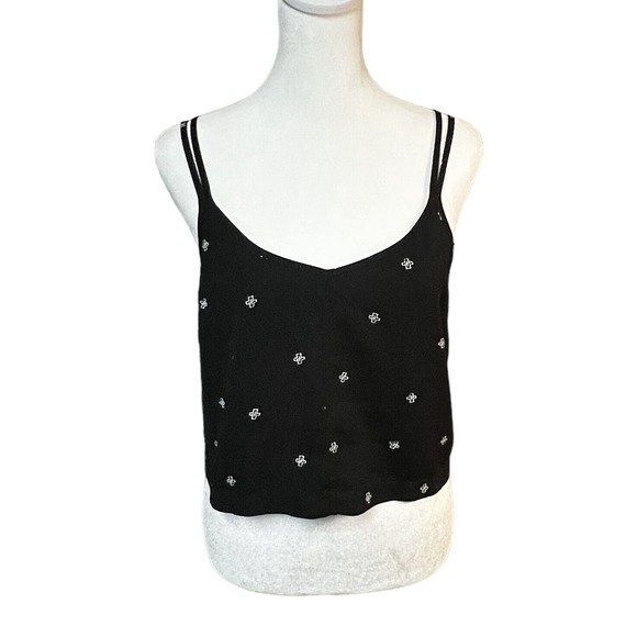 Urban Outfitters Tops - Urban Outfitters Silence & Noise Black/White Crop Camisole Zip Up Top Size Small